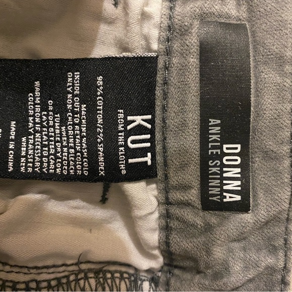 Kut from the Kloth gorgeous gray velvet Donna skinny size 8 - Picture 10 of 12